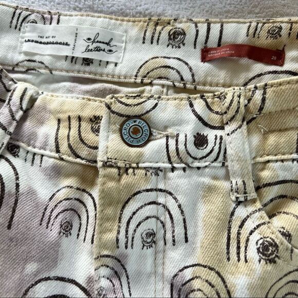 Anthropologie Pilcro Hannah Leathers Rainbow Ultra High-Rise Denim Shorts 28 - Picture 5 of 11